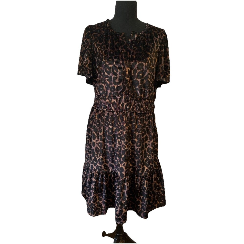 French Connection Womens Size Medium Velvet Dress Animal Print NWT
